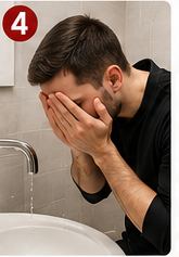 Gesicht beim Abdest waschen