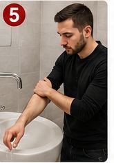 Rechten Arm beim Abdest waschen
